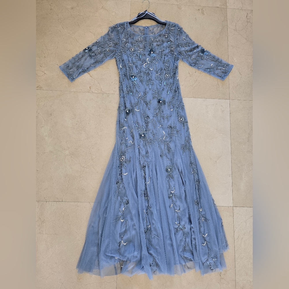 Adrianna Papell Blue Embellished Gown
